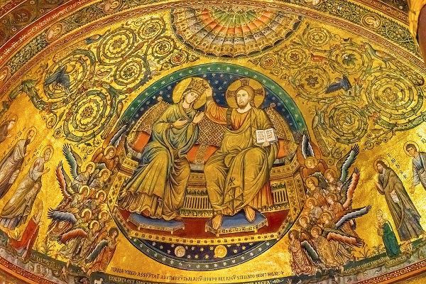 Coronation of Mary and Jesus mosaic Santa Maria Maggiore-Rome-Italy